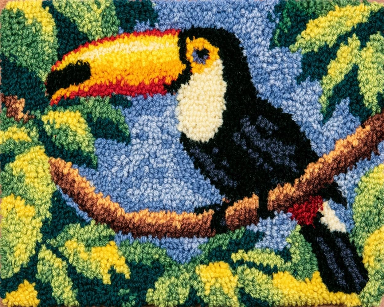 FWRTYCB Latch Hook Rug Kit for Adults Toucan in the Tree