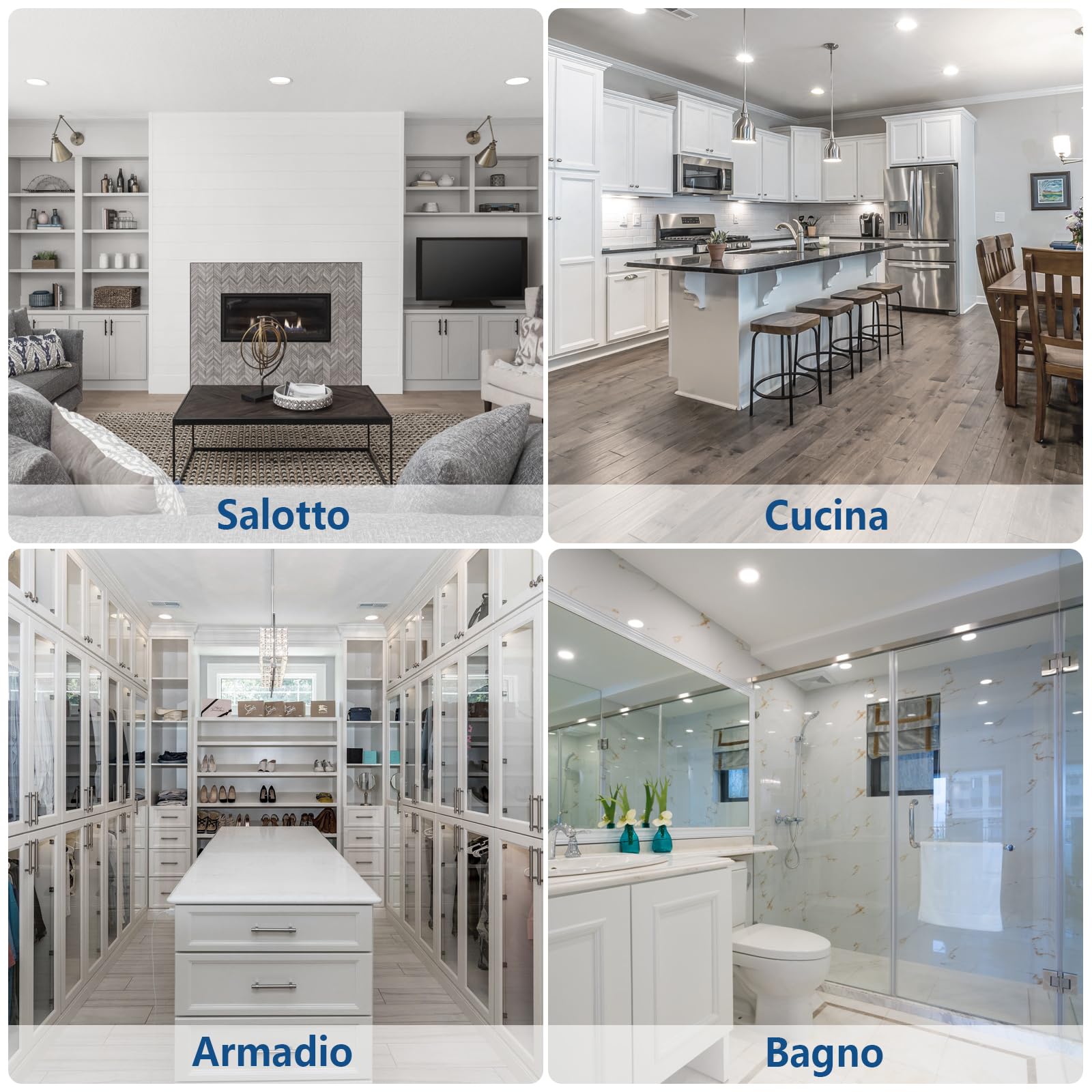 HiBay 6 Faretti Led da Incasso per Cartongesso 5W Ultrasottili Faretti Led Soffitto Incasso 500LM,6000K Bianco Freddo,220V IP44,Diametro Foro Ø60mm-65mm per Bagno,Esterno