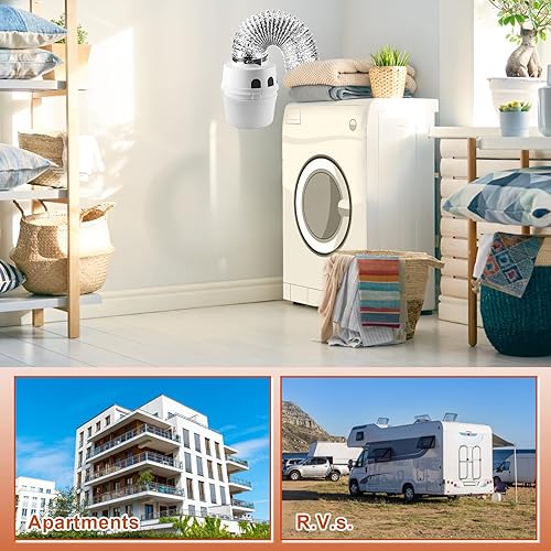 Miniatura 6 de Cenipar TDIDVKZW Kit de ventilación de secadora para interiores, filtro 3 en 1, cubo de filtro con manguera de conductos Proflex de 4 pulgadas por 5