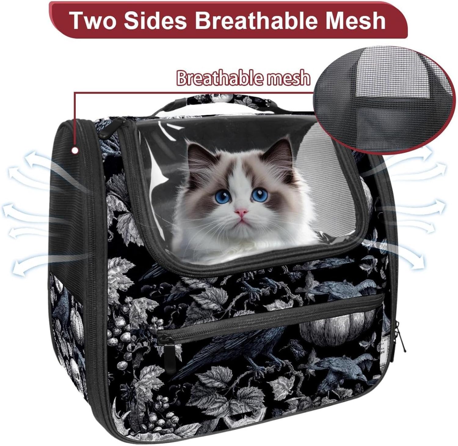 Halloween (34) Pet Carrier Soft Sided Carrier for Small Medium Cats Dogs
