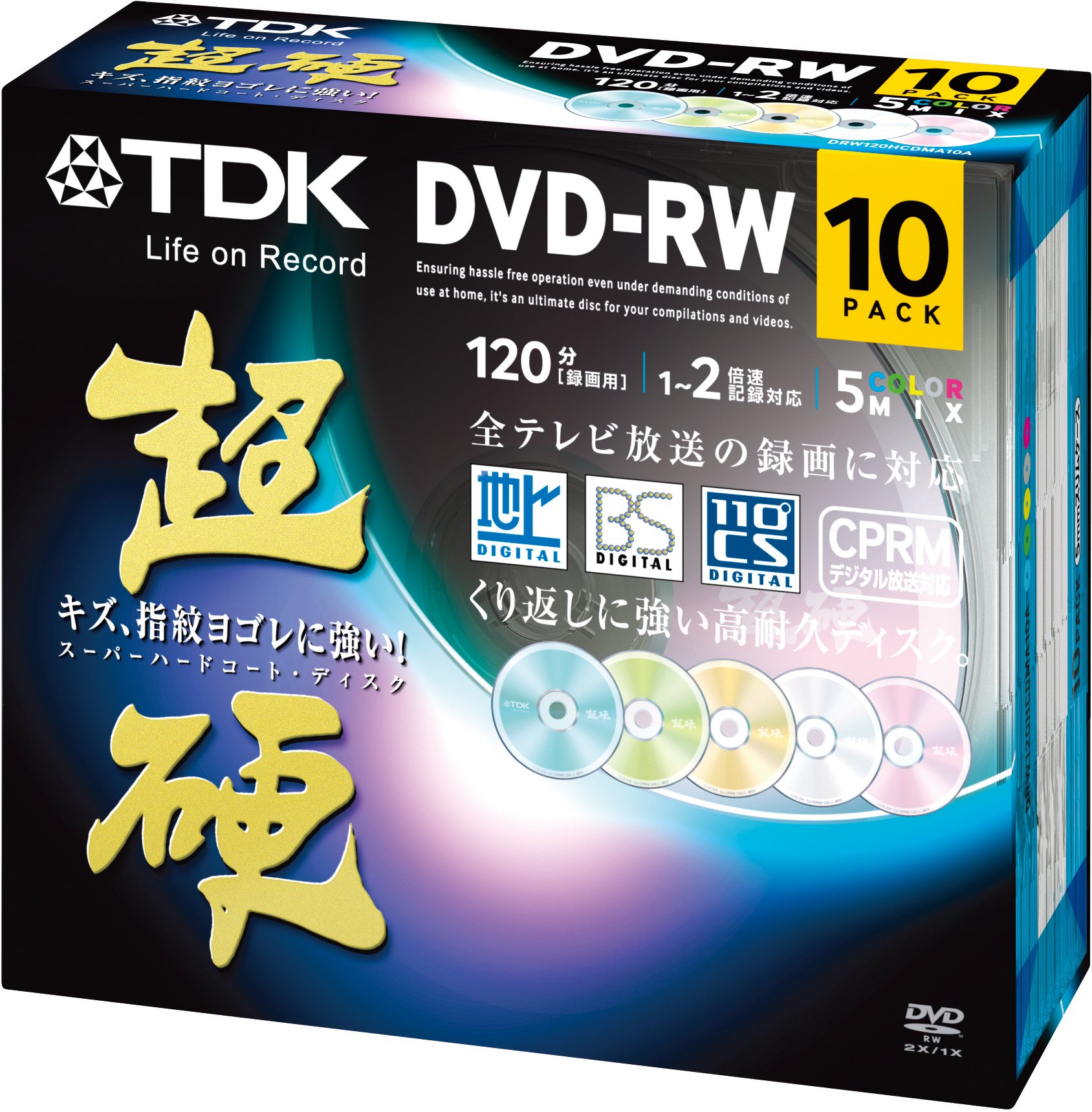 Amazon.co.jp: TDK 録画用DVD-RW CPRM対応 1-2倍速対応 5色