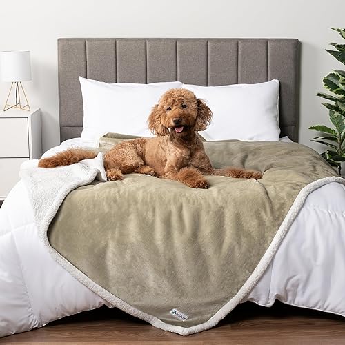 Miniatura 4 de PetAmi - Manta impermeable para perro adecuada para cama, sofá  Funda impermeable para cama de perro, para perros grandes, cachorros  Manta de forro