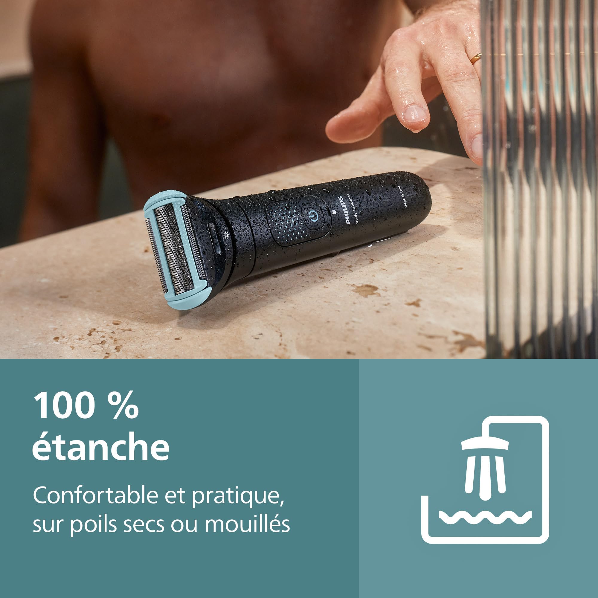 Philips Bodygroom série 7000 tondeuse hommes tête flexible 2D système rasage Triple protection étanche autonomie 120 min BG7480/15