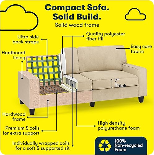 Miniatura 322 de Serta Palisades Sofás Tapizados para Sala, Sofá de Diseño Moderno, Tela, gris (Glacial Gray) gris (Glacial Gray),Beige,Marrón,Alforfón Beige,Marrón