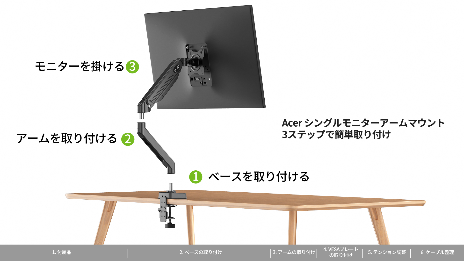 Acer フラットパネルモニター 本体 モニターアームセット 液晶モニター アーム 悩まない セット 簡単 デュアルディスプレイ Acer