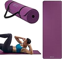 Vista 2 de Gaiam Yoga Mat, Pilates & Exercise Mat, Thick 2/5" (10mm) Workout Mat with Easy-Cinch Carrying Strap for Home & Gym Workouts