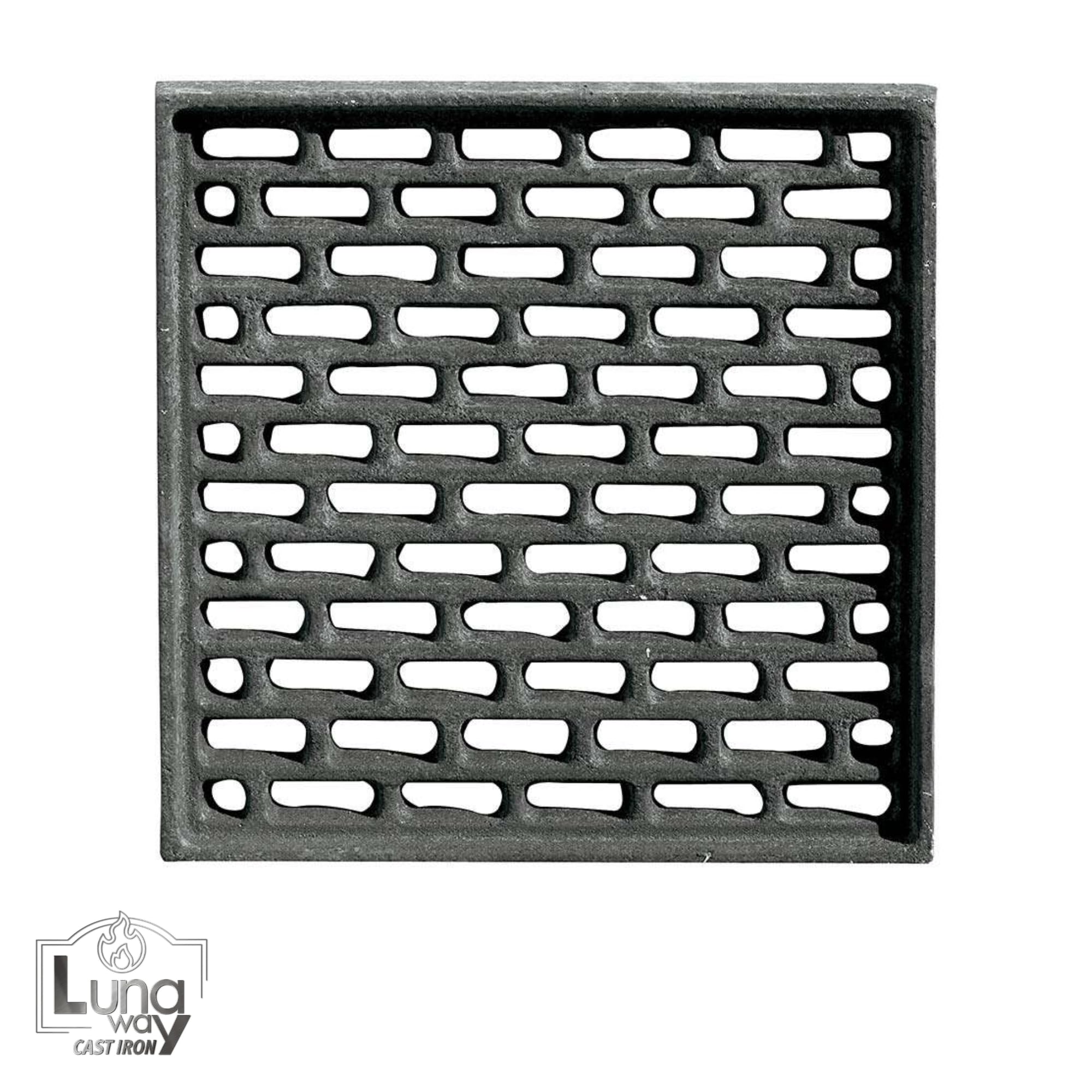 Lunaway Lüftungsgitter aus Gusseisen für Kamin und Ofen | Umfangsdicke 1,5 cm | Mitteldicke 1 cm (20 x 20 cm)