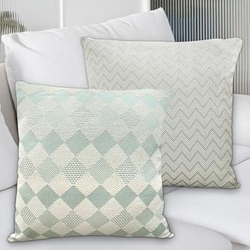Boho Decorative Throw Pillow Covers 18x18,Set of 2 Farmhouse Modern Geometric Pillowcase,Outdoor Boho Decor Cushion Covers for Sofa Living Room Bedroom Geometric