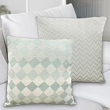 Boho Decorative Throw Pillow Covers 18x18,Set of 2 Farmhouse Modern Geometric Square Pillowcase,Outdoor Boho Decor Cushion Covers for Sofa Living Room Bedroom Geometric