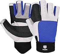 FitsT4 Sailing Gloves 3/4 Finger with Superior Grip for Sailing, Kayaking, Fishing, Paddling & Water Sports - Men Women