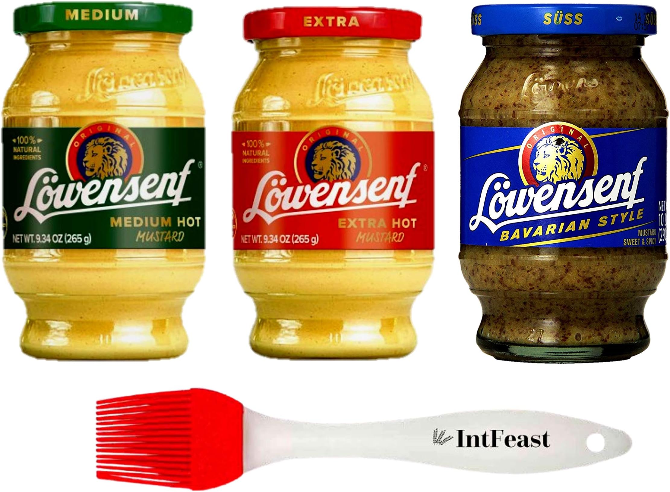 Löwensenf German Mustard Variety Pack (3 Pack) Extra Hot