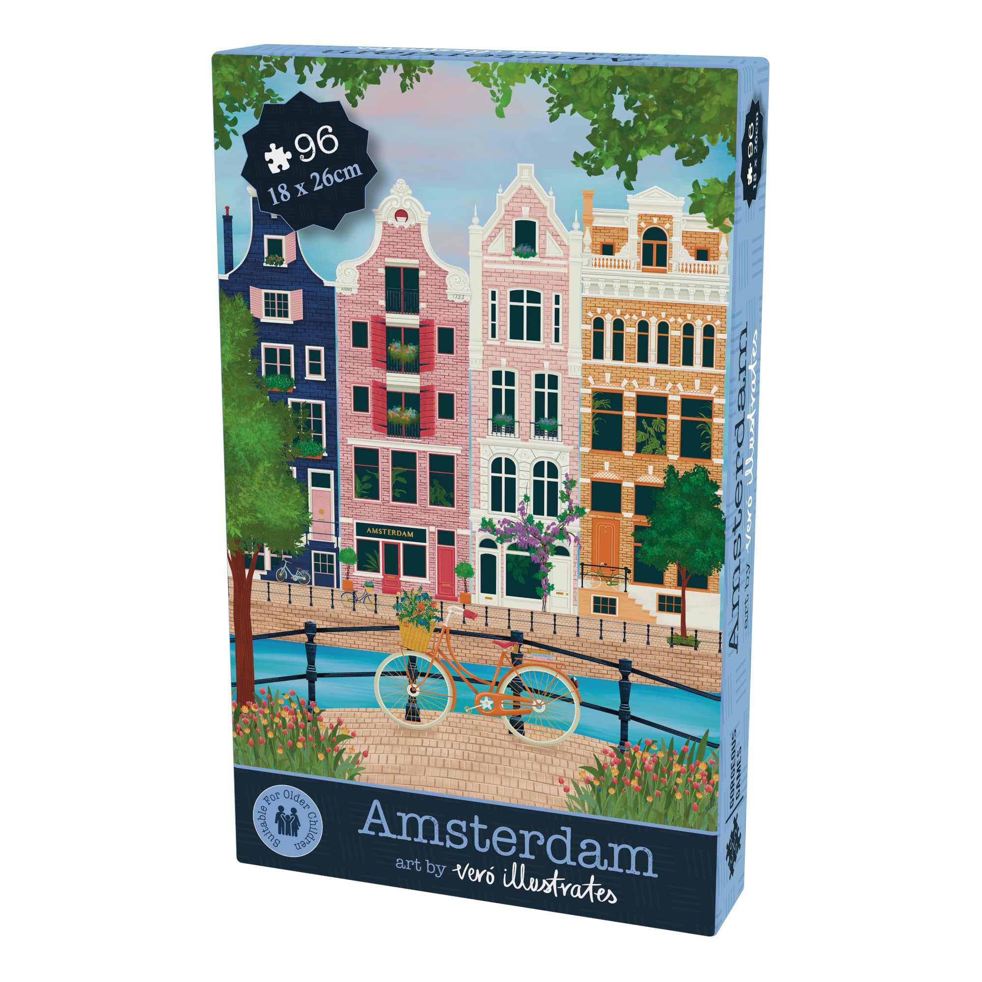 Gorgeous Games "Amsterdam" Wooden Jigsaw (Small, 96 Pieces, Large Format Pieces)