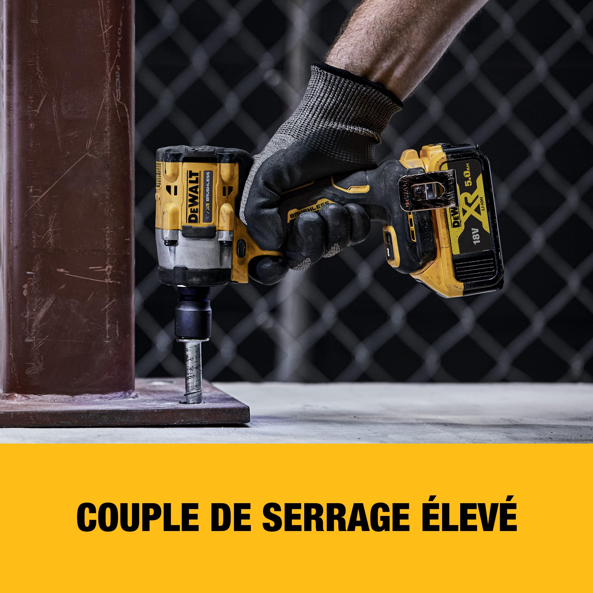 DEWALT Clé à chocs compacte 18V XR Brushless 1/2" avec enclume à goupille de retenue, machine nue, DCF922N-XJ