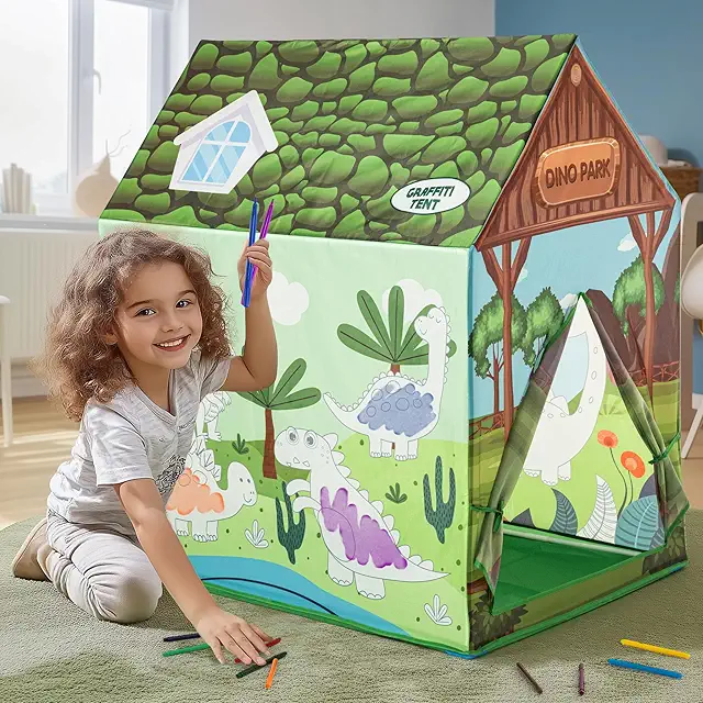 Tienda de Campaña Infantil Dinosaurio Graffiti - Juego Lavable para Niños