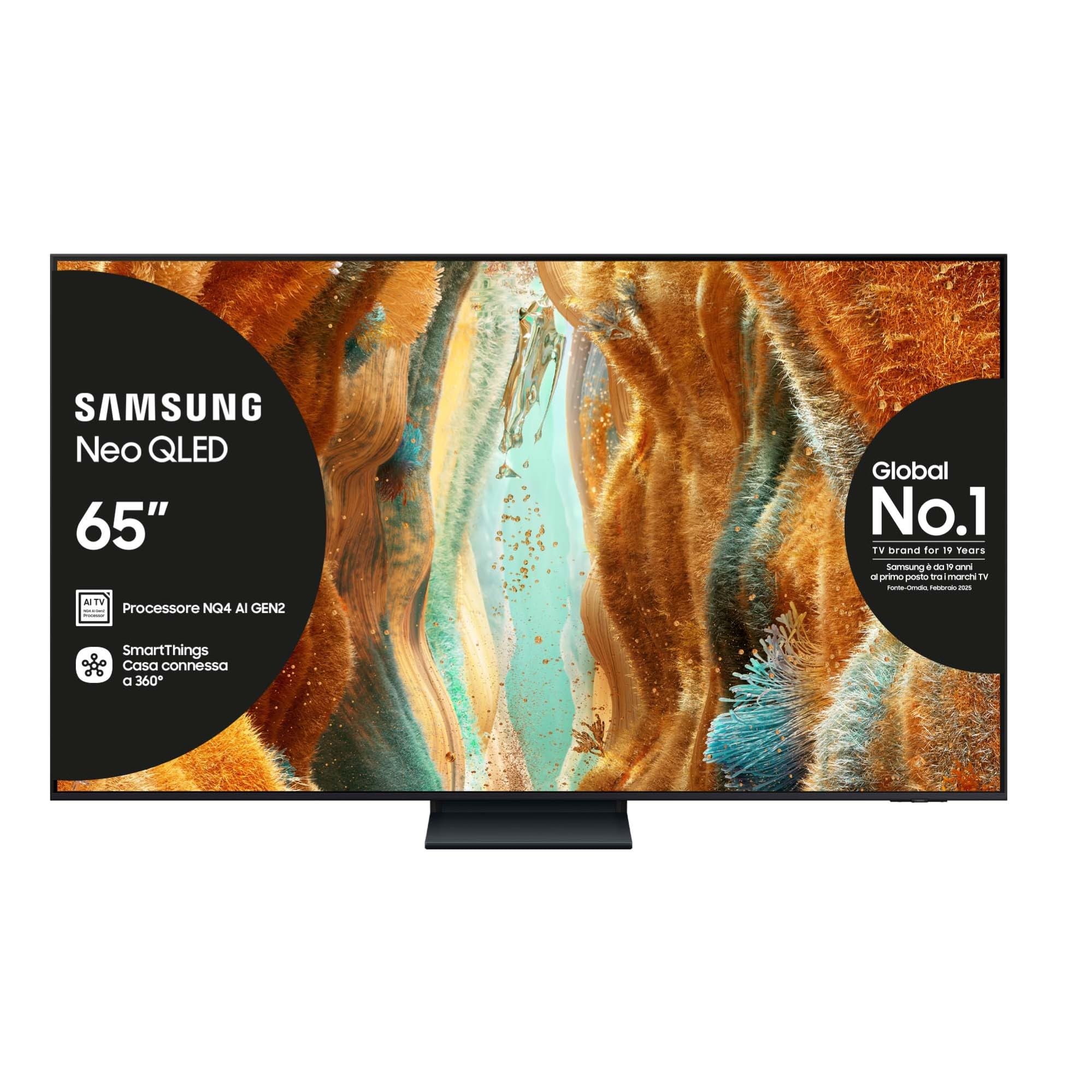 Samsung Neo QLED 4K Vision AI Smart TV 65'' QE65QN74FATXZT Mini LED, NQ4 AI Gen2 Processor, 4K AI Upscaling, Motion Xcelerator 144 Hz,Tecnologia Quantum Matrix Slim, OTS Lite, AirSlim Design, 2025