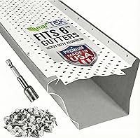 Vista 12 de LeafTek - Protectores de canalón para hojas, 5 x 100 pies, color negro, sistema de cubierta de canalón de aluminio de alta resistencia con cresta