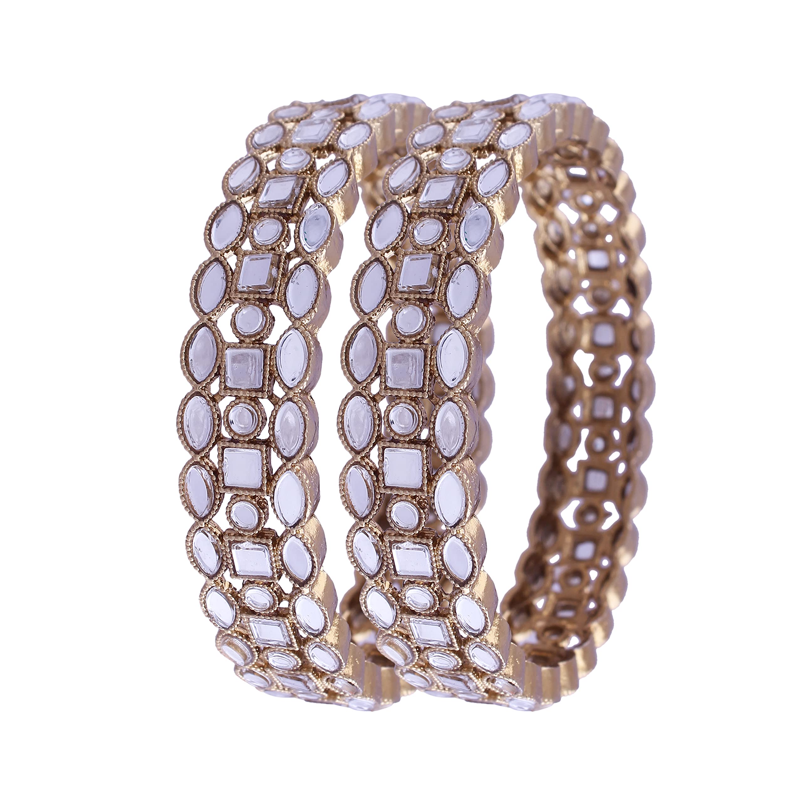 I Jewels Gold Plated Plated Traditional Kundan Studded Kada Bangles for Women (ADB325G-c) (Set of 2) (B0B6BW8MTR) Amazon Price History, Amazon Price Tracker