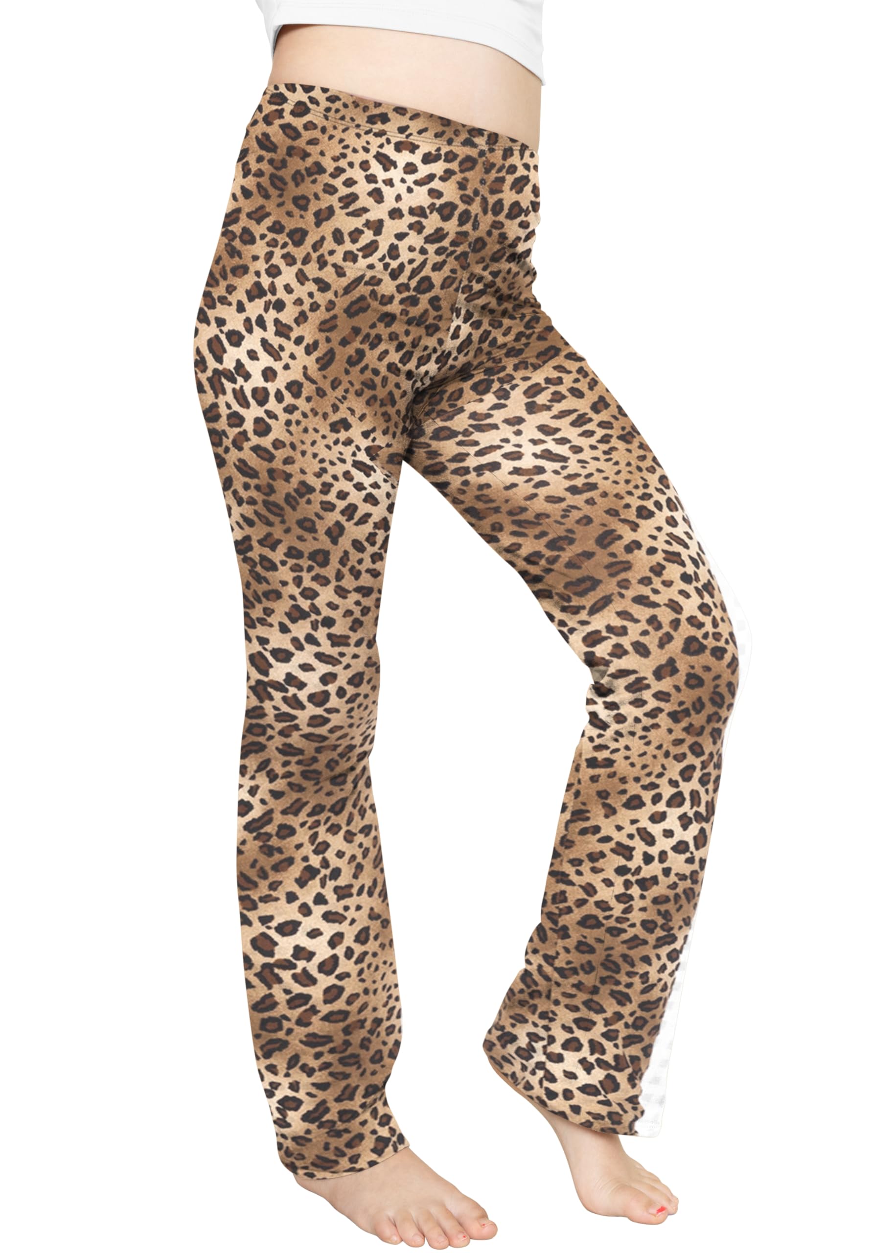 STRETCH IS COMFORT Girls' Cotton High Rise | Straight Leg Yoga Girl Pants | Flare Pants | Leggings for Girls | Size 4-14