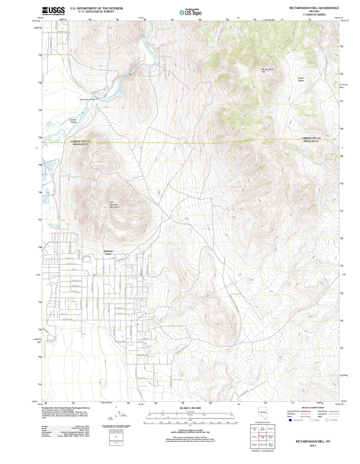2011 McTarnahan Hill, NV - Nevada - USGS Historical Topographic Map : 24in x 30in