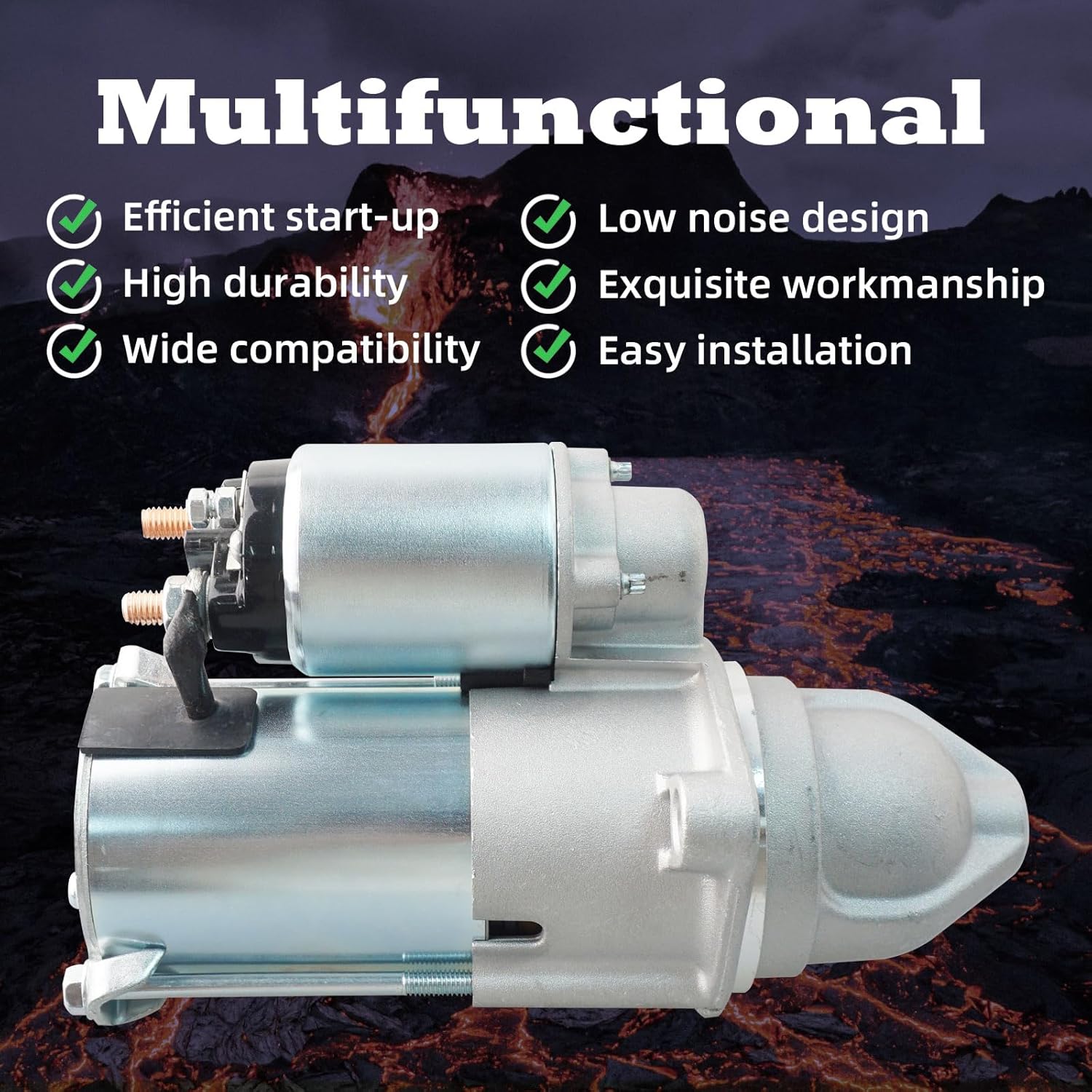 Starter Motor Replacement 6493N 12586764 89017756 Compatible with Chevrolet Cavalier Classic Cobalt HHR Malibu Pontiac G5 G6 Pursuit Solstice Saturn Ion L100 LW200 Sky Vue L300 2.0 2.2 2.4L L4