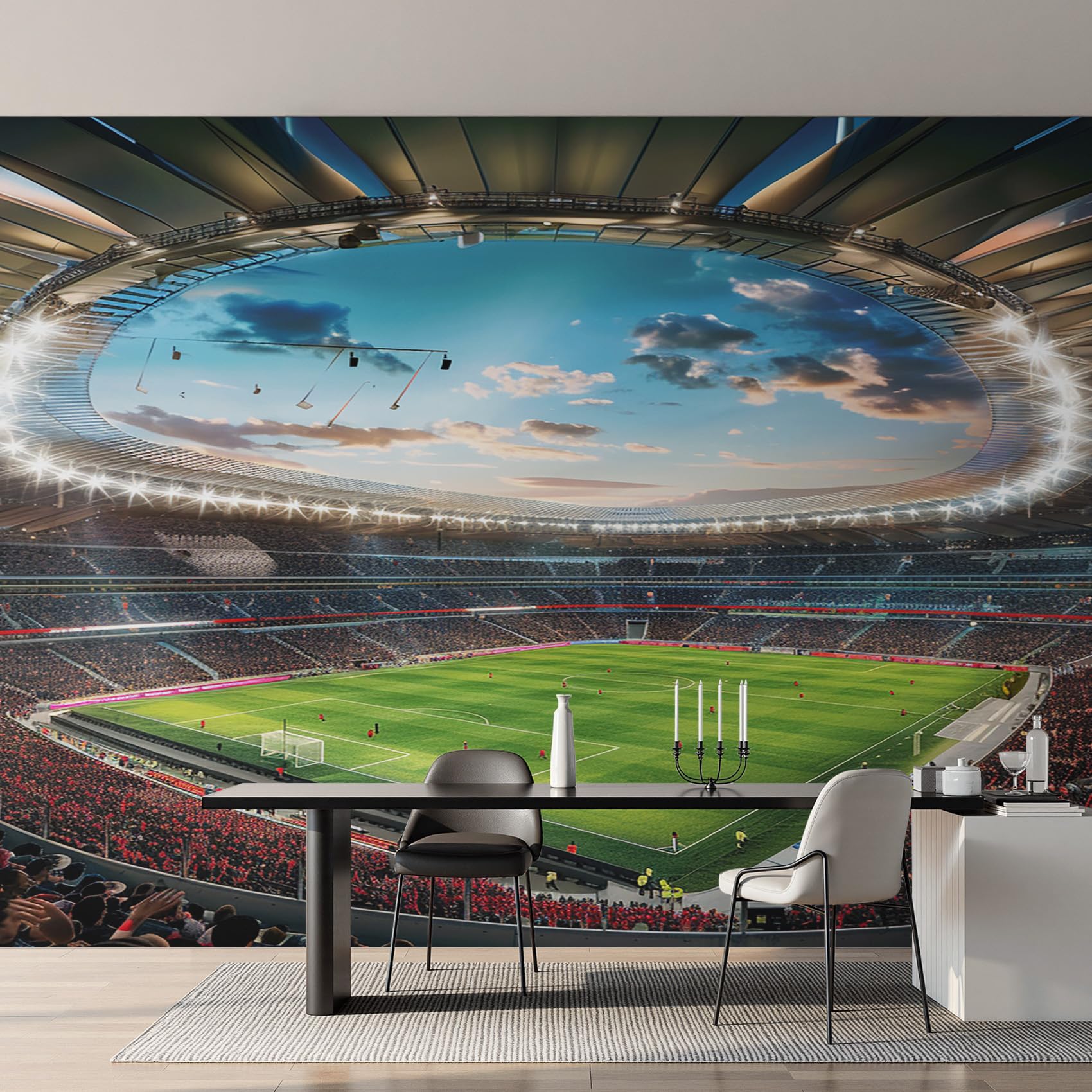 Football Stadium Wallpaper, Soccer Sport Wall Mural, Wallpaper for Living Room Bedroom, Home Decor, Photo Wall Paper, 400 x 280 cm GY-1