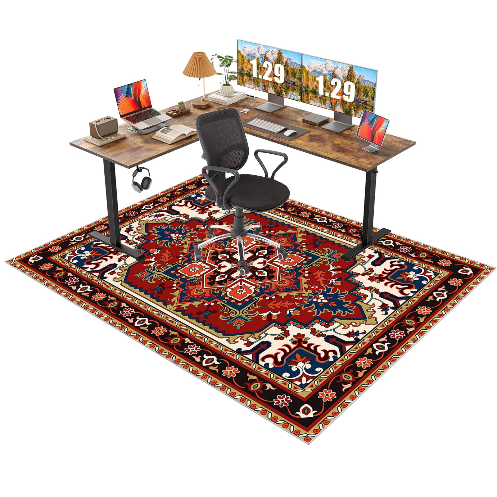 Office Chair Mat for Carpet Floor 120 x 170 cm Carpet Protector Chair Mat for Home and Office, Non Slip Desk Chair Mat, Gaming Rug, Hard Floor Protector Mat for Rolling Chair, Anti-Scratch Anti-Slip