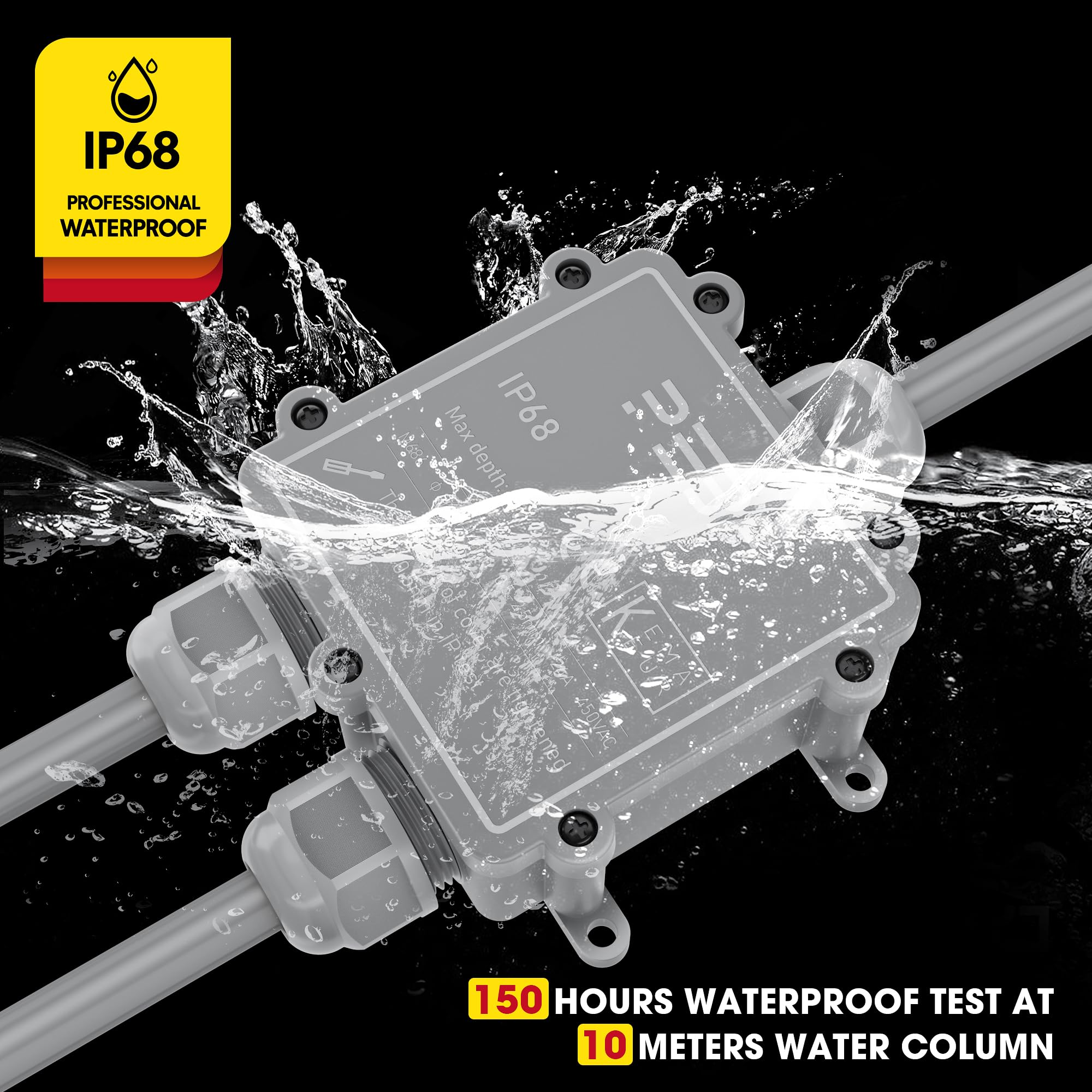 Scatola Di Giunzione Impermeabile IP68 PEBA® - 3 Vie Per Cavi Ø4-14mm, Esterna - Foto 9