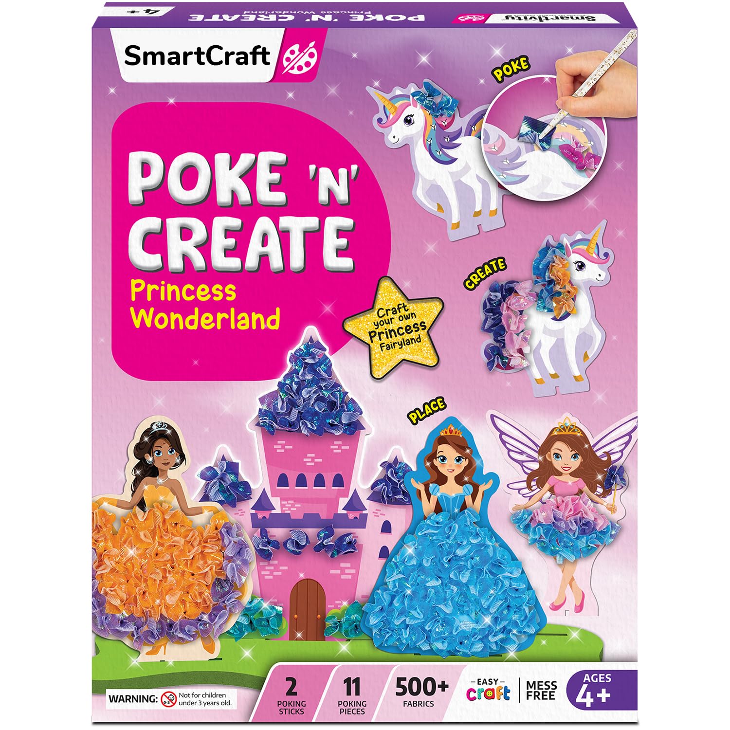 SmartCraft Art & Craft Kit – Poke Art Princess Wonderland for Kids Ages 4, 5, 6, 7, 8, 9, 10 Years Old, Create 5 Princesses, 2 Castles & Unicorn, Smart Birthday Gift for Girls & Boys, Fun Activity Kit SmartCraft Art & Craft Kit – Poke Art Princess Wonderland for Kids Ages 4, 5, 6, 7, 8, 9, 10 Years Old, Create 5 Princesses, 2 Castles & Unicorn, Smart Birthday Gift for Girls & Boys, Fun Activity Kit