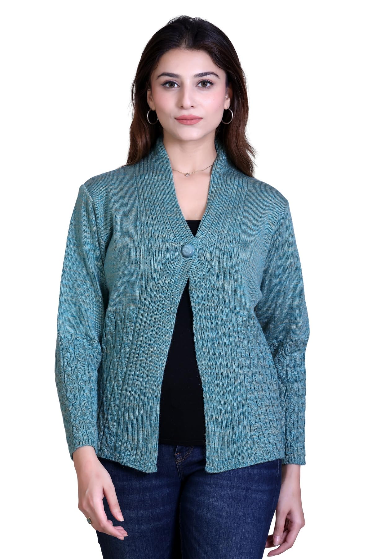 aarbee Full Sleeve Woollen Shrug Cardigan for Women-picture-25