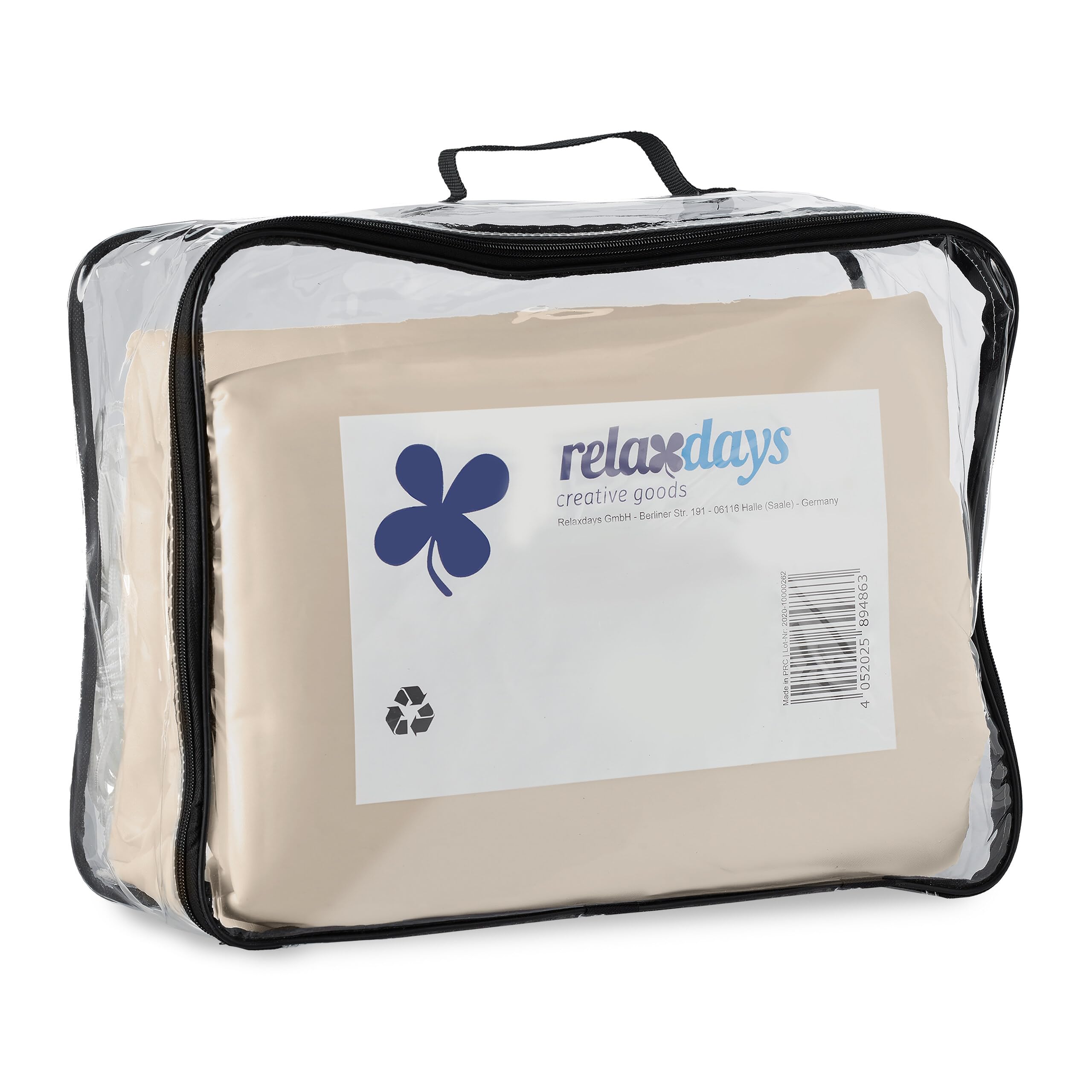 Relaxdays Sonnensegel rechteckig, 3,5 x 4,5 m, wasserabweisend, beige