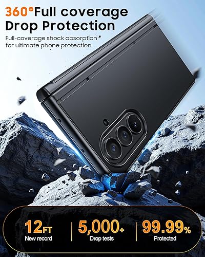 Miniatura 7 de CENMASO - Funda magnética para Samsung Galaxy Z Fold 7 con soporte, compatible con Magsafe, protección de bisagra, protector de pantalla, soporte