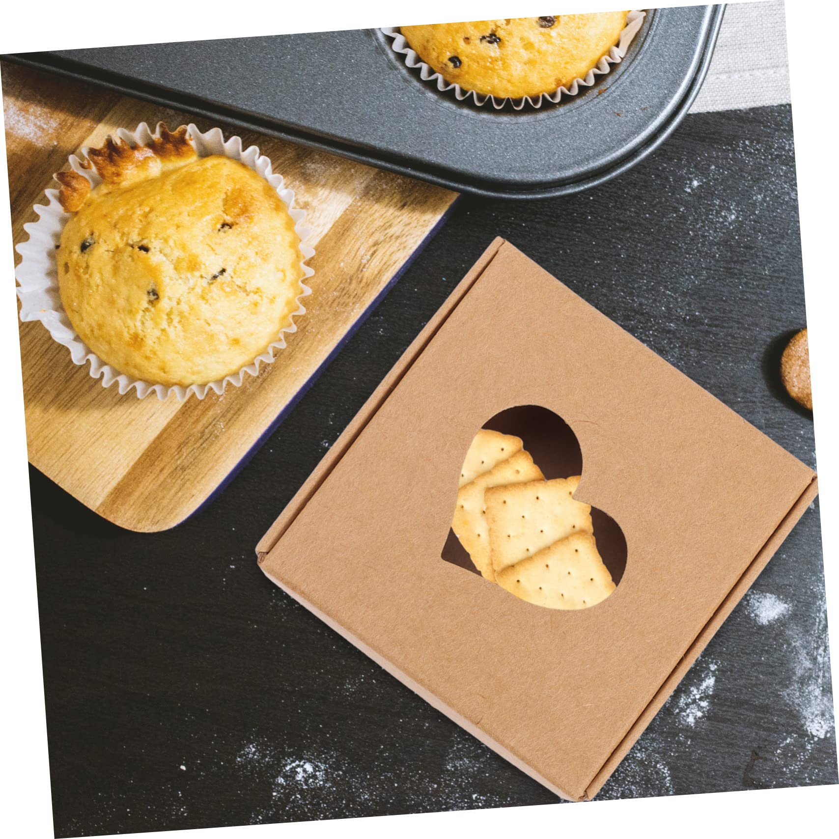 SOLUSTRE 40stücke Kraftpapier Geschenkkartons Mit Herz-löchern Für Handgemachte Seifenverpackungen Für Und Bastelprojekte