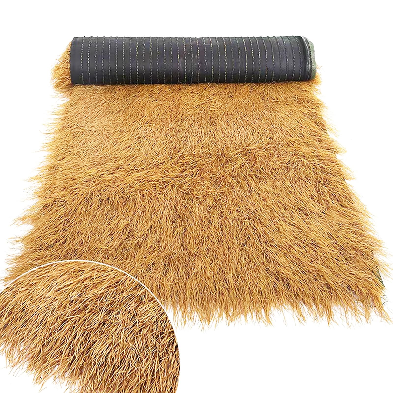 ZzERTE Artificial Waterproof Synthetic Grass Roofs,Synthetic Thatch Roofing Decor Palm For Tiki Hut,Thatch Grass Roof Straw Roll,Garden Patio Umbrella Covers Fence Beach,Garden(1x5m(39.4x197in))