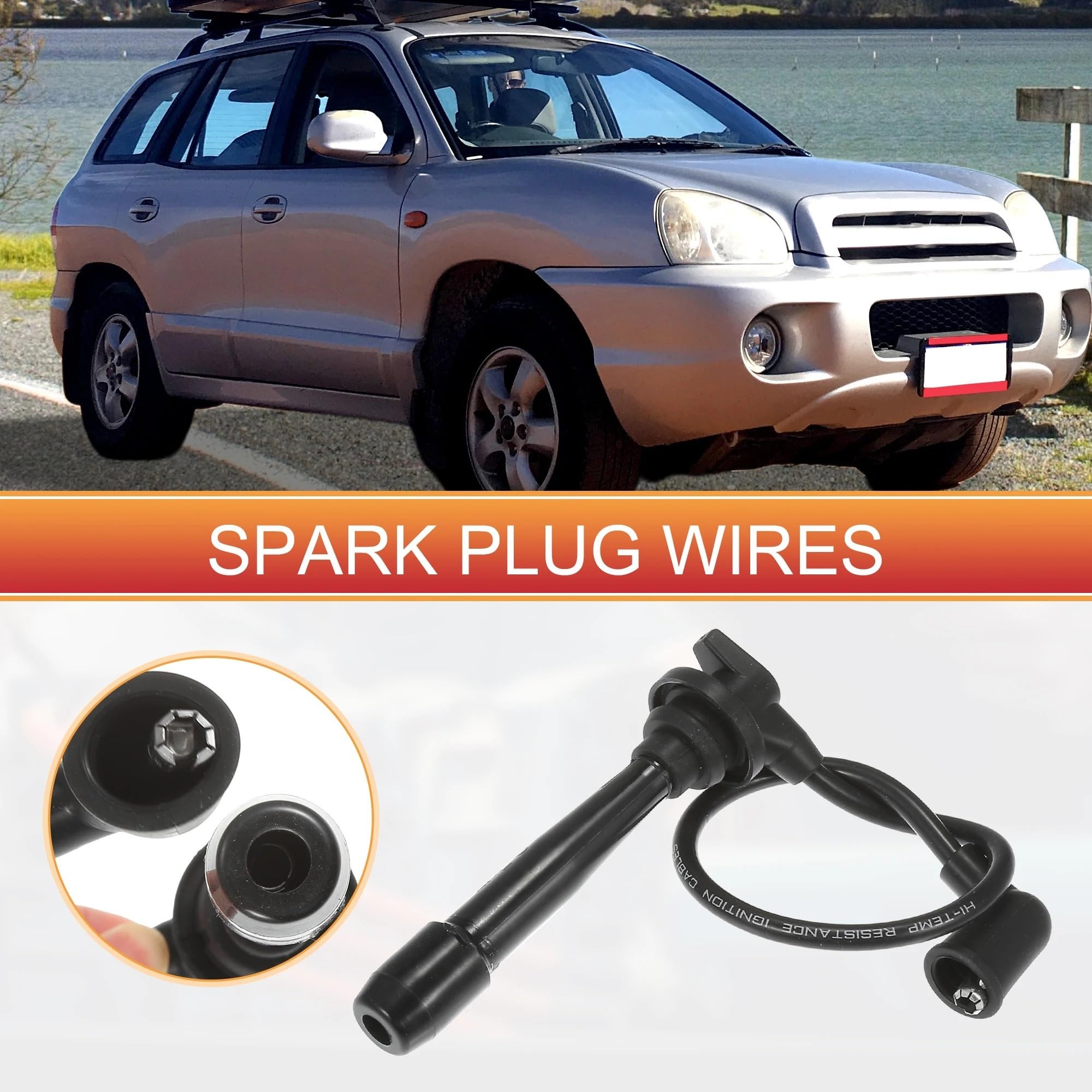 Cavi di accensione per Hyundai, Tiburon e Santa Fe V6 2.7L | 2750137B00 Cavo Candela, Bobina di accensione