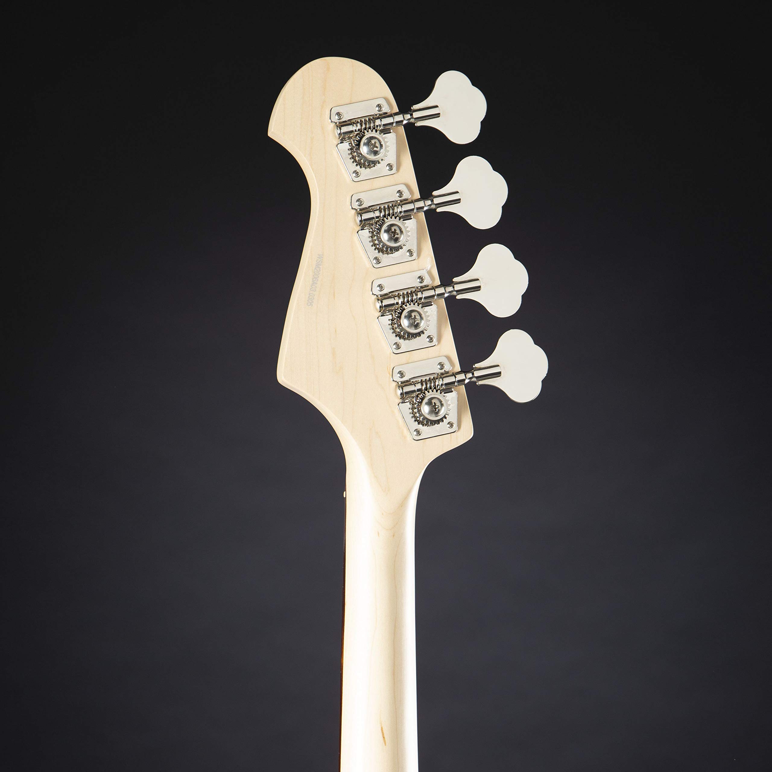 J & D E-Bass, Bass Gitarre mit 4 Saiten und Linde Korpus, JB Bass mit 2 Single Coil Tonabnehmern und passiver Elektronik, 3-Tone Sunburst