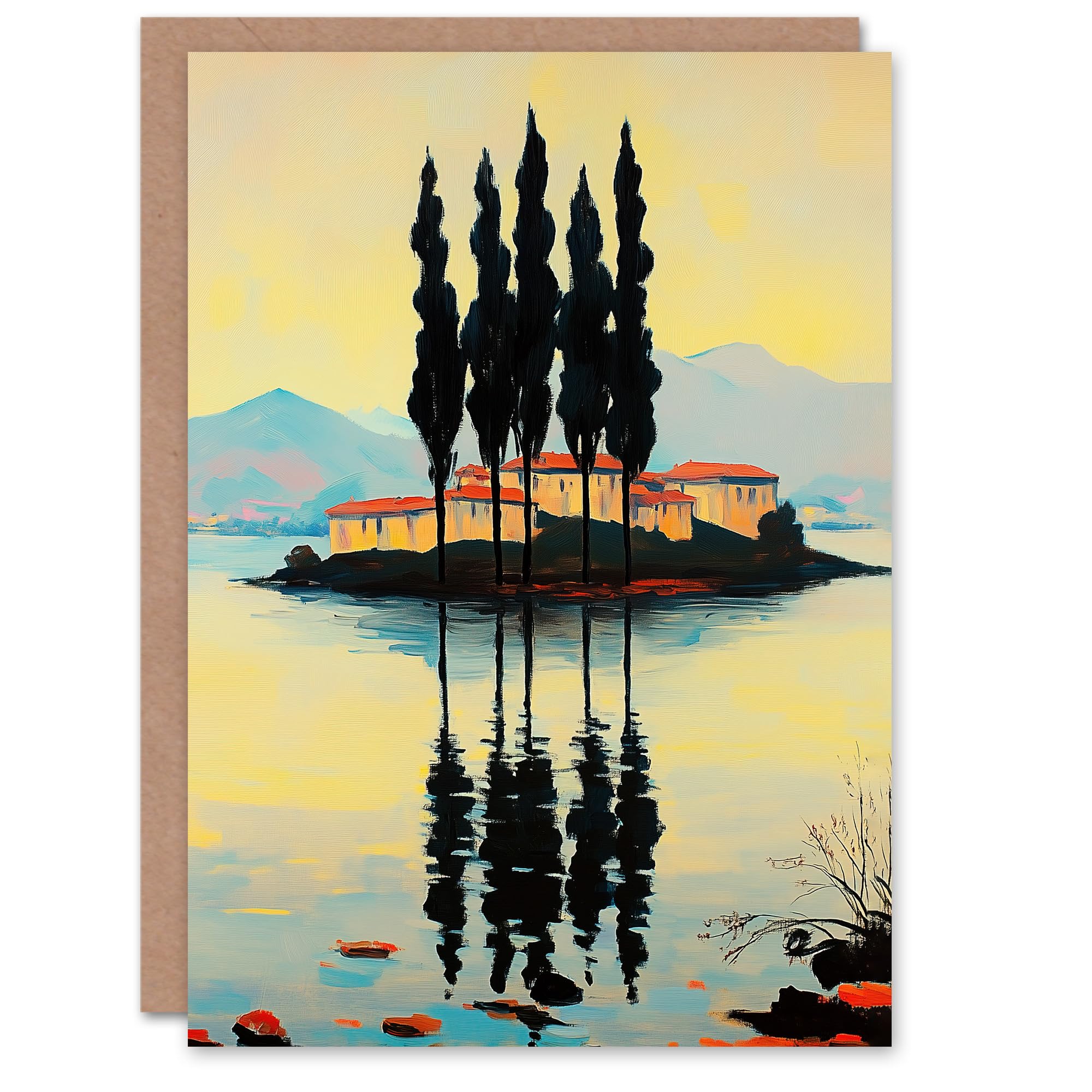 Artery8 Greeting Card Visovac Island Croatia Serene Coastal Landscape Blank For Him Or Her Art Birthday Card