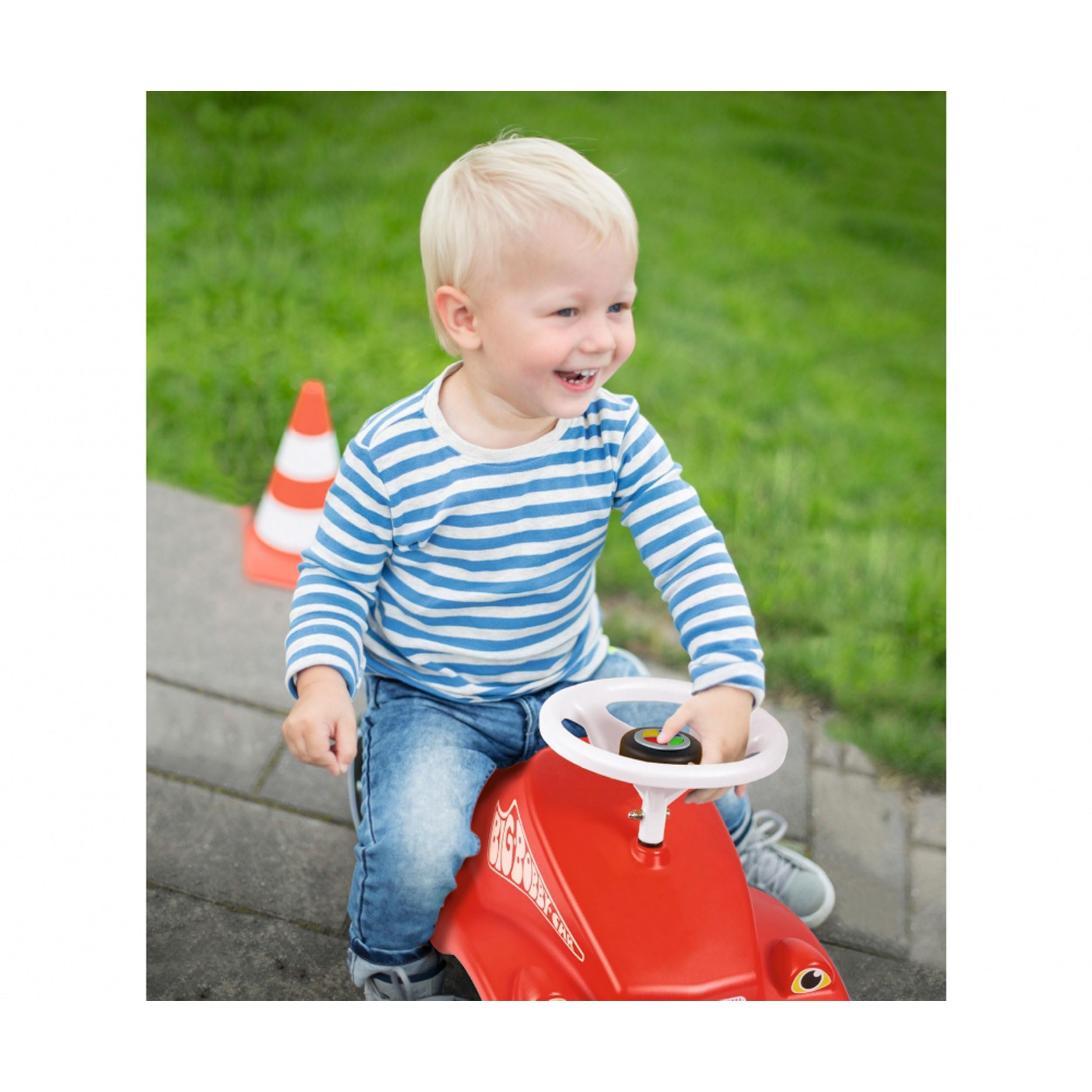 Big Bobby Car - Hupe Funny Sound Horn - ab 1 Jahr, Kinder-Fahrzeug-Hupe mit 8 lustigen Geräuschen, Zubehör für Big-Bobby-Car Lenkrad (Classic, Next, Neo, Baby-Potty) ab BJ 2010