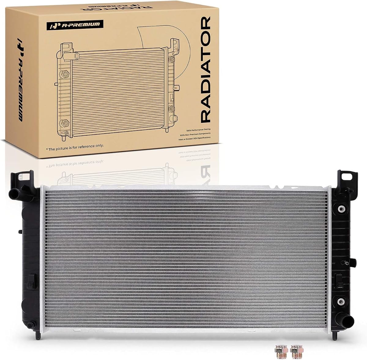 34" Engine Coolant Radiator with 2 Transmission Oil Cooler Ports | Compatible with Chevy Silverado, Suburban, Tahoe & GMC Sierra, Yukon & Cadillac, Automatic Trans., W/O Engine Oil Cooler