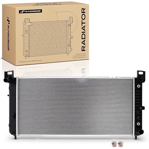 A-Premium 34" Engine Coolant Radiator Compatible with Chevy Silverado, Suburban, Tahoe & GMC Sierra, Yukon & Cadillac Escalade, Automatic Transmission, Without Engine Oil Cooler, w/ 2 Oil Cooler Holes