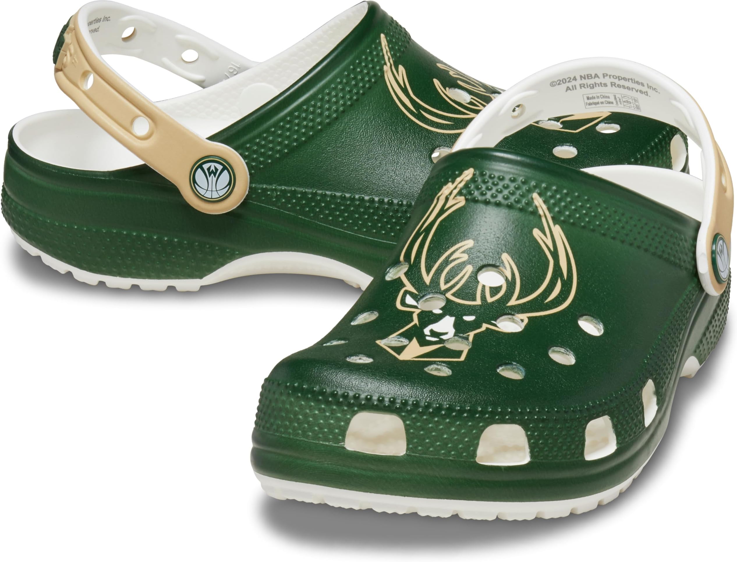 Crocs Unisex-Adult NBA Classic Clogs, Basketball Gifts, Milwaukee Bucks, 8 Men/10 Women