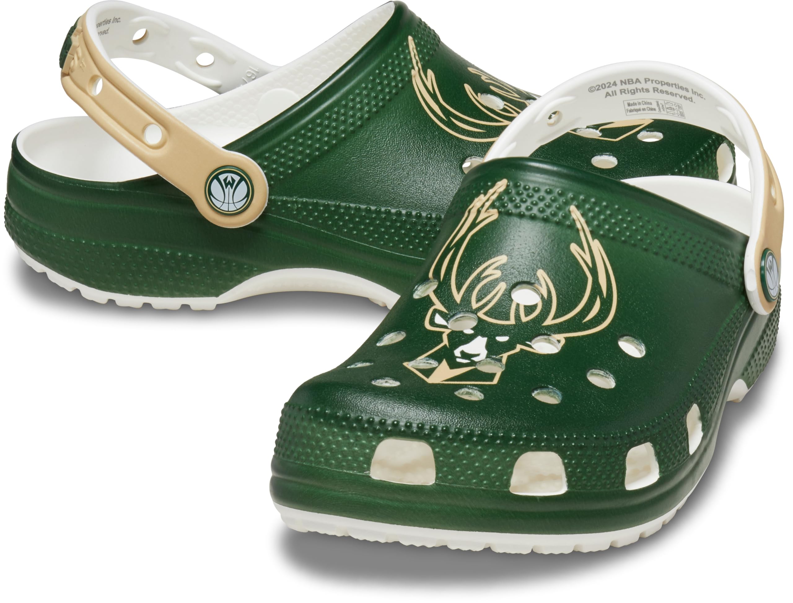 Crocs Unisex-Adult NBA Classic Clogs, Basketball Gifts, Milwaukee Bucks, 8 Men/10 Women