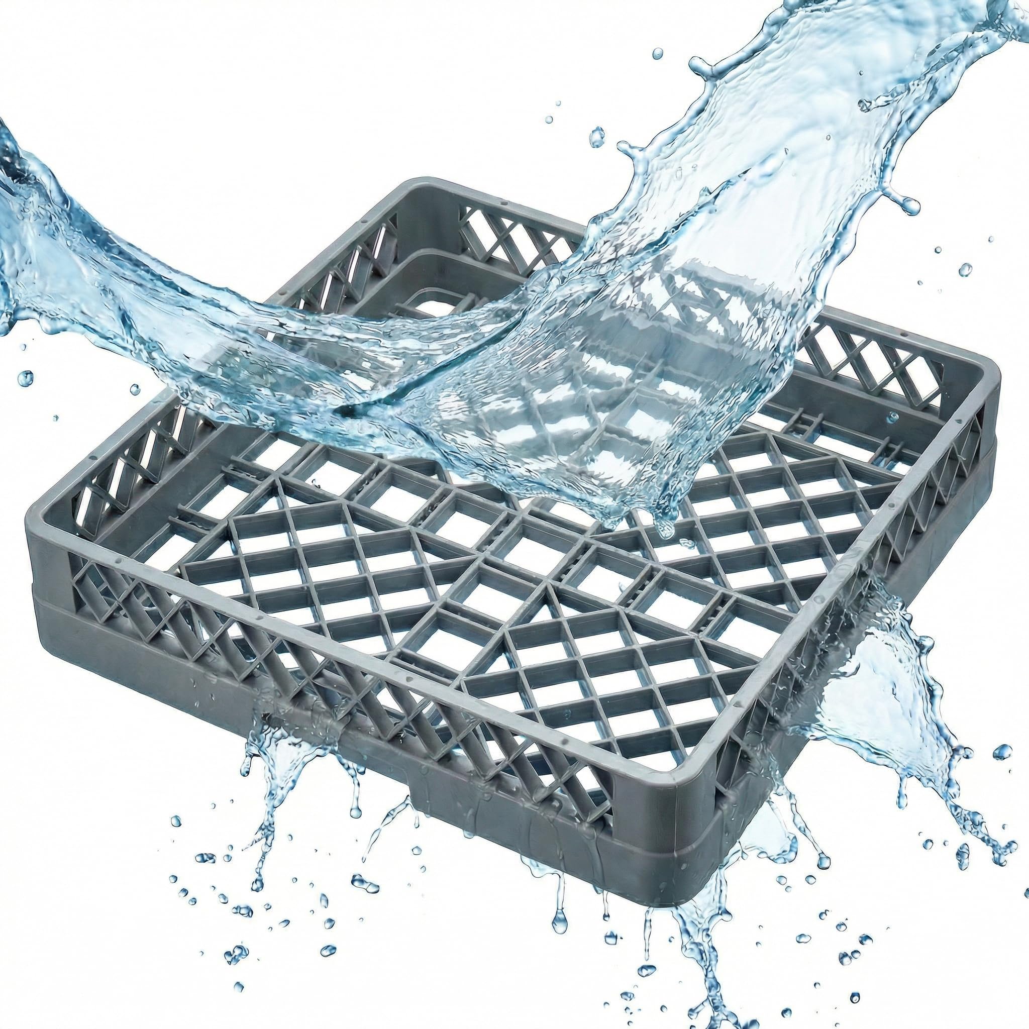MORLEOS Spülkorb für Töpfe 50x50 für Gastro Spülmaschine – Gläserspülkorb 49x49x10 cm (grobmaschig) – Kunststoff Geschirrpülkorb für Restaurant Hotel Catering – Abtropfgitter robust hygienisch