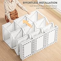 Vista 5 de HOMCOM Armario portátil, organizador plegable de almacenamiento de ropa con 8 compartimentos de cubos, 2 varillas para colgar, 11 puertas