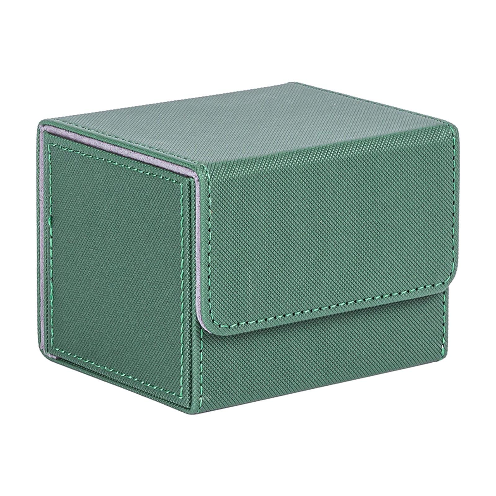 WOVEBIUS Card Deck Case Organizer Storage Box for Cards Poker Cards Sport Card Green,105x90x80mm