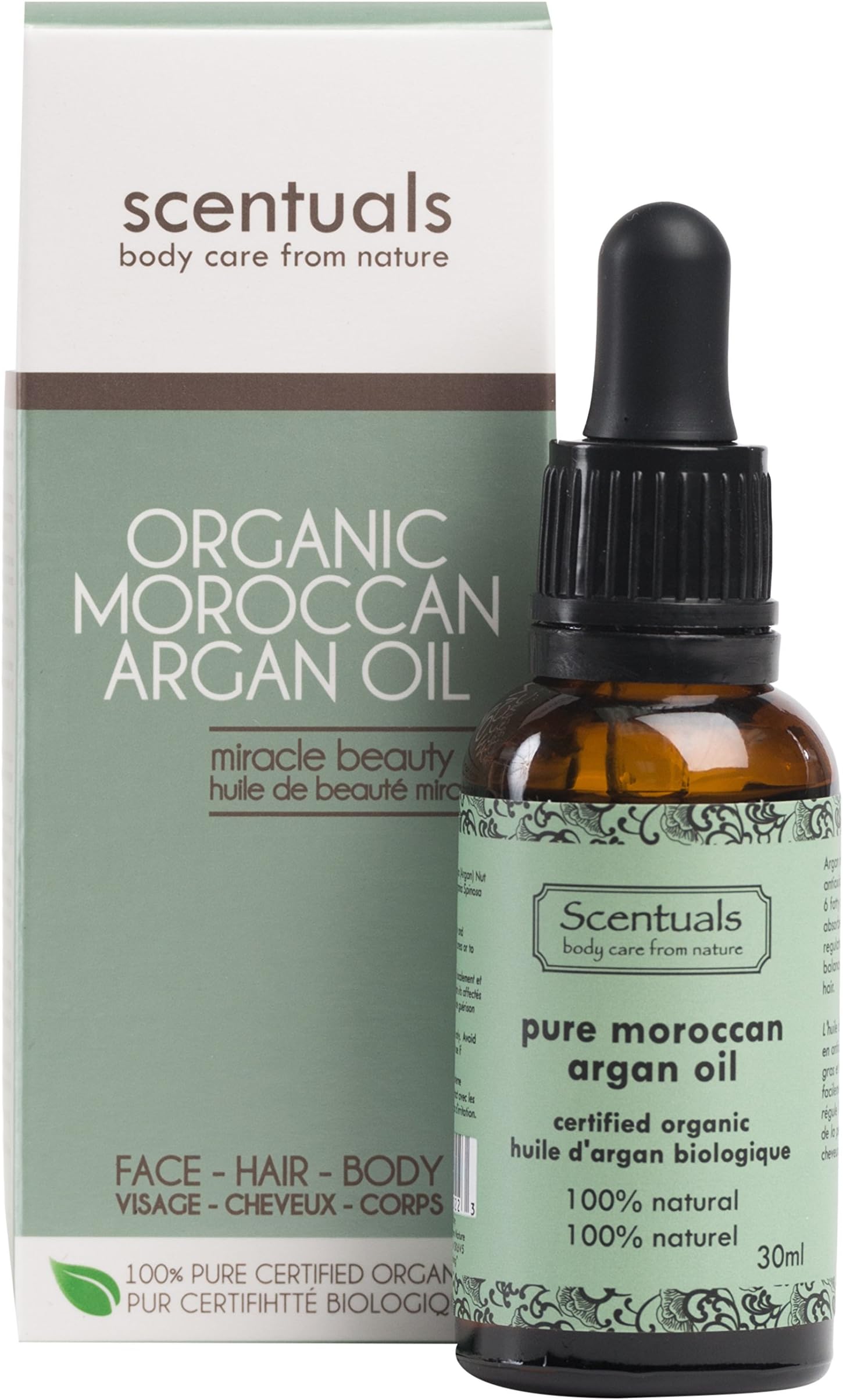 Scentuals - Pure Organic Moroccan Argan Oil - 100% Natural Beauty Oil