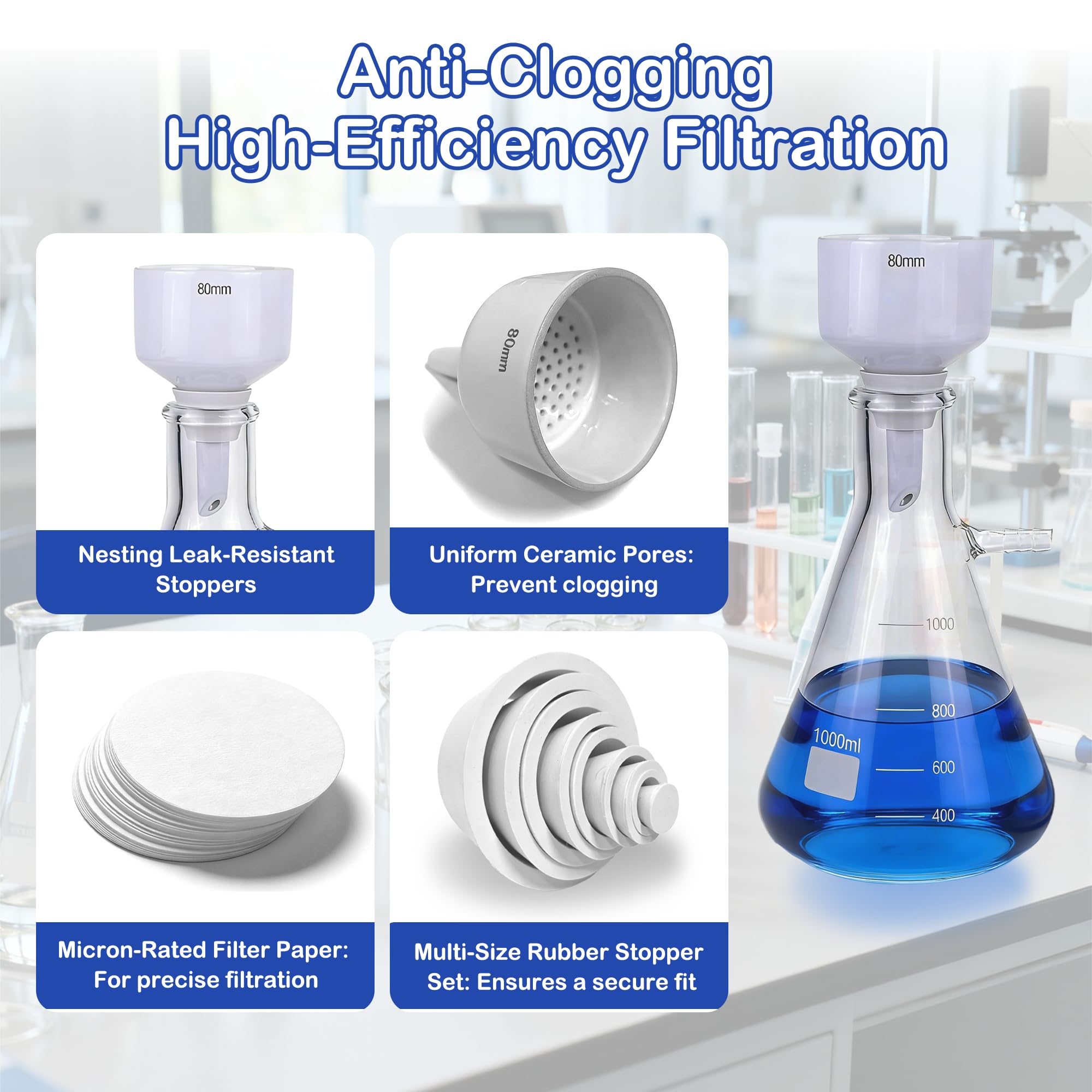 Buchner Funnel Kit - Filtration Made Easy -4 Buchner Funnel Kit - Filtration Made Easy -4
