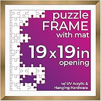 Vista 31 de Poster Palooza Kit de marco para rompecabezas de 18 x 24 pulgadas, incluye hojas de pegamento para rompecabezas, marco de madera de bronce