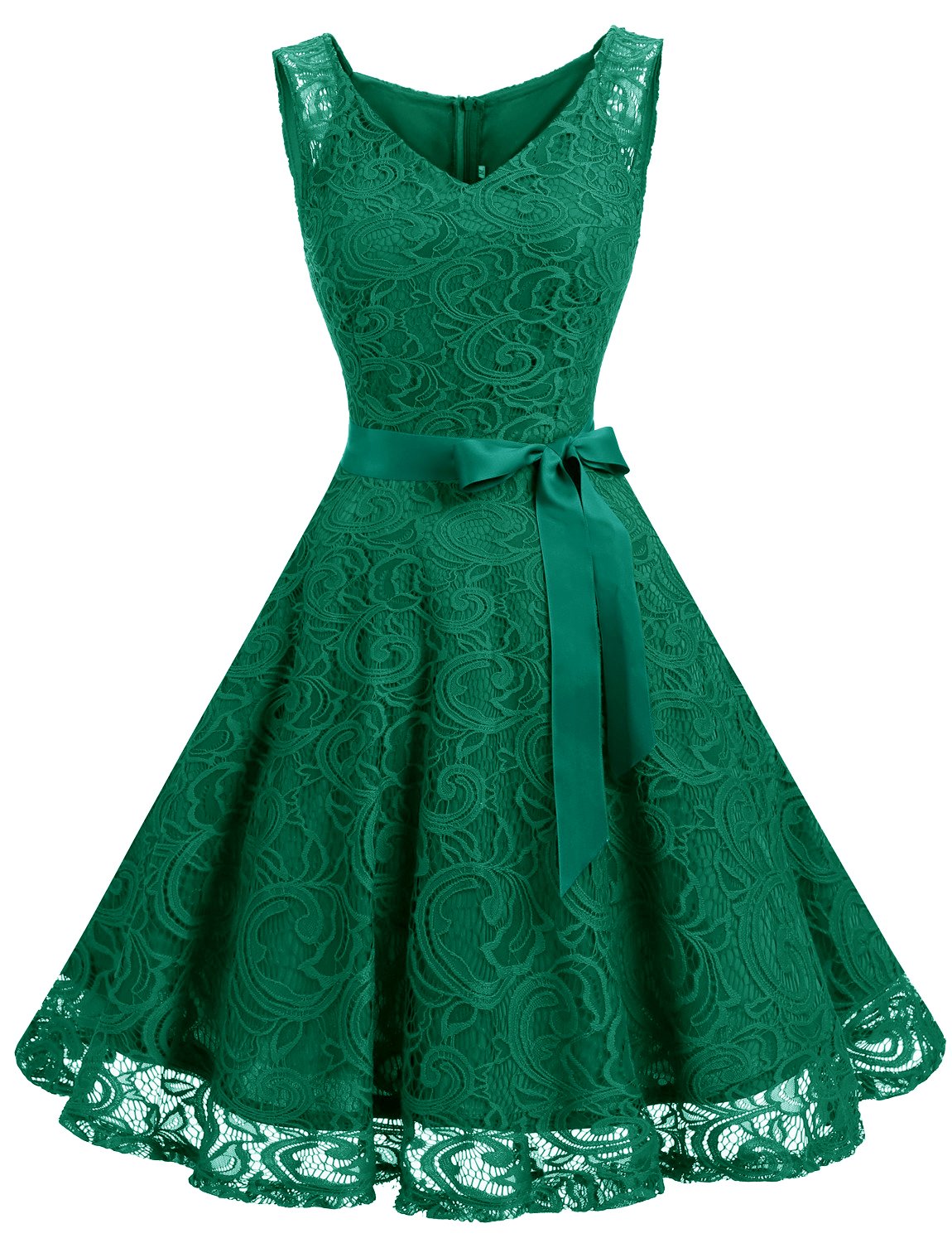 Dressystar Women’s Floral Lace V Neck Short Bridesmaid Cocktail Party Dress