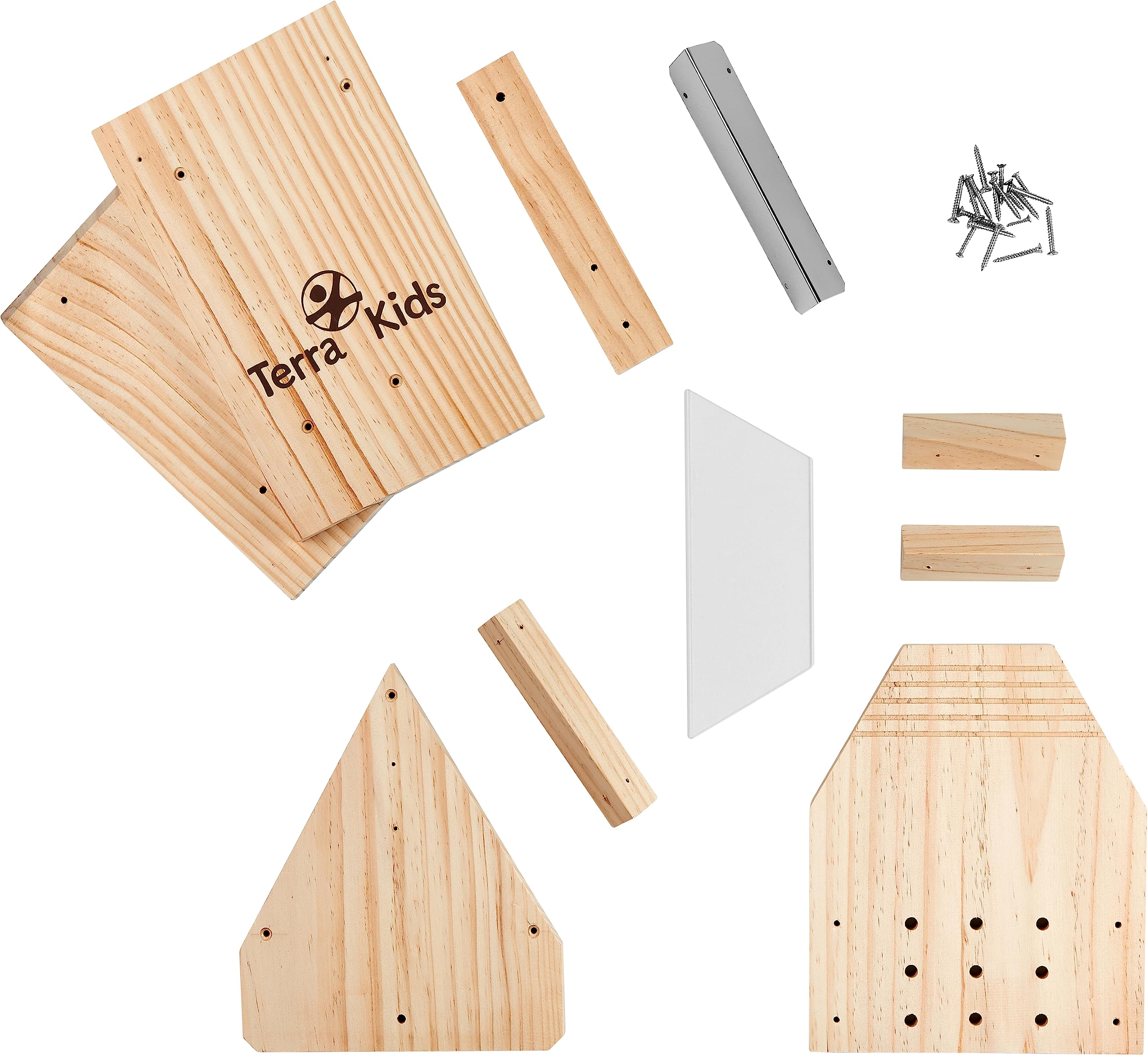HABA - Terra Kids - Kit mangiatoia speciale scoiattoli - Kit fai da te per casa di scoiattolo solido - in legno PEFC - esterno e giardino - 306914