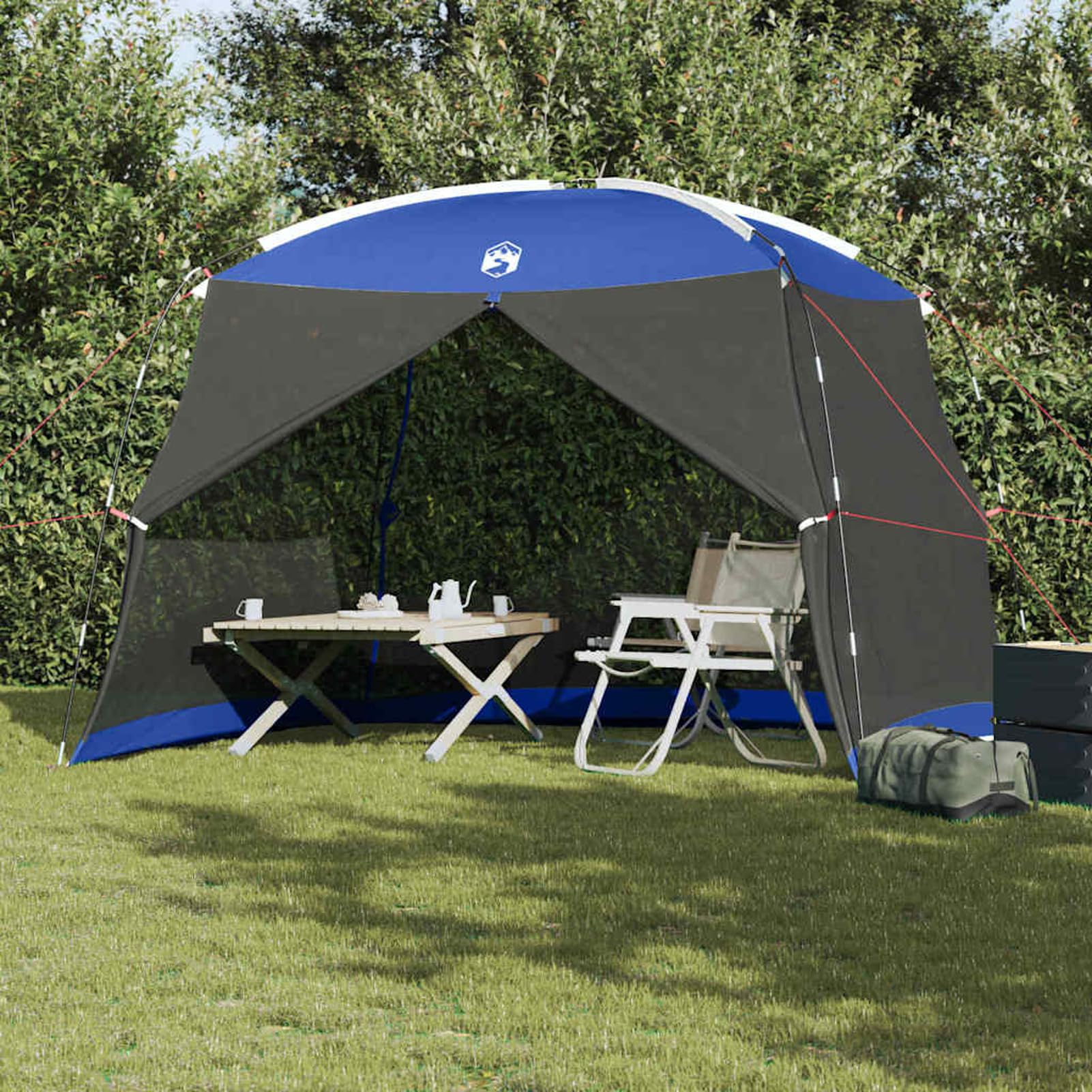 Namiot z moskitierą z dachem Azure niebieski 320 x 320 x 218 cm, wodoszczelny i odporny na promieniowanie UV, składany – idealny do ogrodu, na taras i imprezy na świeżym powietrzu